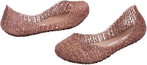 mini melissa Campana Papel Flats for Kids - Comfortable & Cute Closed-Toe Jelly Flat Shoes with Interwoven Cut-Out Design for Girls in Saudi Arabia