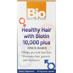 Bio Nutrition Healthy Hair Biotin Vegi-Caps, 60 Count