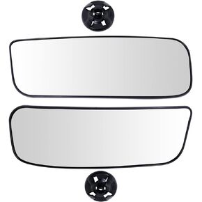 TRQ Exterior Side View Door Mirror Lower Convex Glass Pair for NV Van Non-Tow