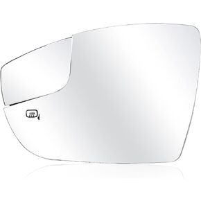CM5Z-17K707-H Driver Left Side Mirror, Replacement for 2012-2018 Ford Focus Side Mirror Glass, Side View Heated Convex Mirror Glass with Rear Holder