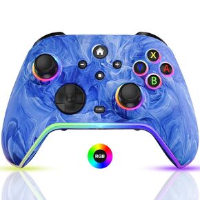 Switch Controller-Wireless-Nitendo-Switch-Pro-Controller Compatible with Switch/Lite/OLED,1200mAh Rechargeable Remote Gamepad Joystick with 10 RGB Light,6-Axis Gyro,Turbo,Wake Up,Motion Control