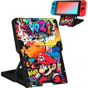 Oqplog Switch Stand for Nintendo Switch/OLED Cute Holder for Boys Kids Girls Teens Cartoon Kawaii Anime Design Portable Foldable Compact Angle Adjustable Gaming PlayStand Accessories,Black in Saudi Arabia