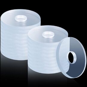 3/4 Inch Clear Vinyl Replacement Washer Flat Washer Gasket 1/16 Inch (2 mm) Thickness Washer Spacer for Glass Shower Door Handles/Towel Bars, 3/4 Inch Standoff Cap Assemblies (20 Pieces)