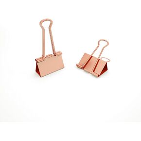 Binder Clips Mini Metal Clamp Rose Gold ((Mini) 0.6 inch / 15 mm, 40 PCS)