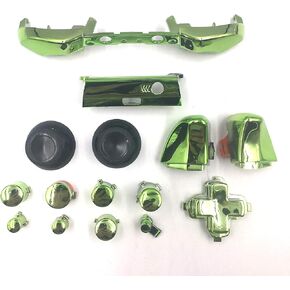 Bumpers Triggers Buttons Thumbstick Cap DPad LB RB LT RT for Xbox One Slim Xbox One S Controller - Chrome Green
