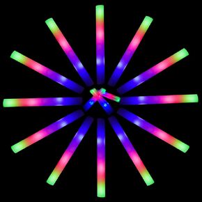Glow Sticks Bulk 150 Pcs - Light up Foam Sticks with 3 Modes Colorful Flashing Effect, Led Lights Glow in The Dark Party Supplies for Wedding Concert Raves Halloween Christmas