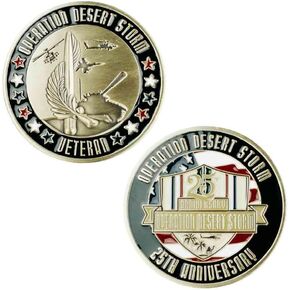 Operation Desert Storm Challenge Coin 25th Anniversary Military Patriotic Products Perisan Gulf War Gifts for Veterans VetFriends.com