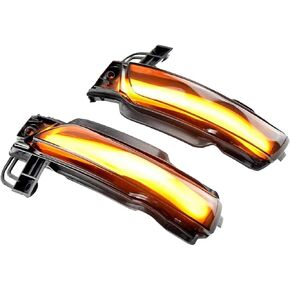 2Pcs Led Side Mirror Dynamic Turn Signal Sequential Light Yellow Dynamic Flowing Mirror Turn Signal Compatible for Jeep Grand Cherokee WK2 2011 2020