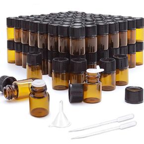 2ml Essential Oil jars 5ml Essential Oil jars, Small Essential Oil Bottles, 5Ml Glass Bottles, Small Oil Vial Sample Bottles 5Ml, Essential Oil Bottles Amber(2ml×120)