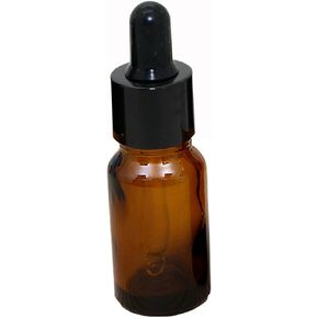 10ml 10pcs Amber Glass Essential Oil Bottles and Eyed Dropper Black Caps (10ml)