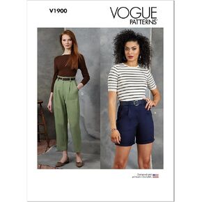 Vogue Misses' Shorts and Pants Sewing Pattern Kit, Design Code V1900, Sizes 18-20-22-24-26