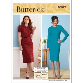 Butterick Misses' Long, Short, and Sleeveless Dress, Code B6849 Sewing Pattern Kit, Sizes 6-8-10-12-14-16-18-20-22, Multicolor