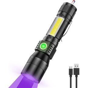 Banral Black Light UV Flashlight, 1200 High Lumens Magnetic Rechargeable Flashlight, Blacklight Tactical Flashlights 7 Modes LED Torch Light for Pets Urine and Stains, Bed Bugs and Scorpions in Kuwait