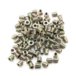 MroMax Hex Threaded Inserts M5 Internal Threads Hex Drive with Flanged 0.39-inch Length Screw in Nut Threaded Wood Inserts Metric,Zinc Alloy Furniture Bolt Fastener Connector for Soft Wood 100pcs