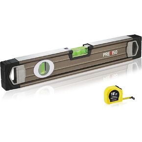 PREXISO 16IN مستوى الروح، مستوى الطوربيد النهائي من مادة TPR، مقاوم للصدمات، هيكل من سبائك الألومنيوم، مع شريط قياس إضافي، مثالي للديكور، والمفروشات المنزلية، والبناء in Kuwait