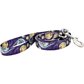 DutchDog Amsterdam Van Gogh Red Poppies Recycled Webbing Fashion Dog Leash, 5', Red
