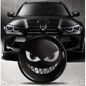 Compatible with BMW Emblem 51148132375 Front/Bonnet/Trunk Tuning Logo 82mm Scary Smile Black EO 31