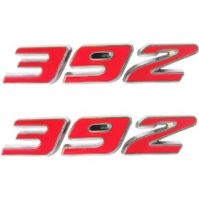 Black 392 Emblem Side Fender 392 Badge Compatible with 300C 2 Packs Red Outline Metal