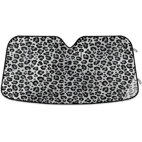 Leopard Print Cheetah Pink Heart Car Sun Visor Car Front Windshield Sunshade Accordion Folding Auto Sunshade for Car Truck SUV Keep Your Vehicle Cool 55 x 28 Inch