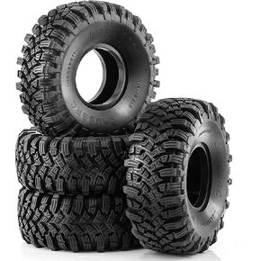 1.9 RC Rock Crawler Tires OD 115mm 1/10 Soft Rubber Mud Slingers Tyres With Foam Insert For 1:10 Crawler Car Traxxas TRX4 Axial SCX10 II RC4WD D90 TF2 Tamiya CC01 Gen8 Beadlock Wheels 4PCS