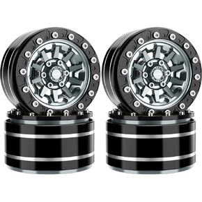 1.9 Inch Beadlock Wheels Rim Aluminum 10-Spoke Wheel Hub for 1/10 RC Crawler TRX4 TRX6 Axial SCX10 I II III 90046 AXI03007 Redcat GEN7 GEN8 RC4WD D90 (Brown)