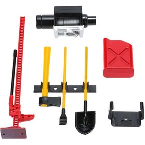 6 قطع RC ملحقات الديكور البلاستيكية مجموعة أدوات لـ 1/10 مقياس RC Rock Crawler 4WD D90 D110 SCX10 Wraith Gas Can Winch Jack Shovel Ax Pry Bar in Kuwait
