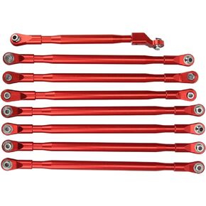 RC Link Set, RC Rod Link Linkage Set Pull Rod with Sway Bar Aluminum for Axial SCX6 JLU 1/6 RC Car Vehicle(red)
