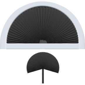 Arch Window Shades Easy Install White Arch Pleated Blinds Fit Prefect for Half Moon Arch Windows 36"-72" (100% Nonwoven, White)