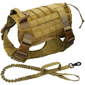 Premium Tactical Dog Harness, Military Dog Harness Patent Straps, Extended Service Dog Vest No Pull Dog Harness with Way Handles& Metal D Rings, Personalized Dog Vest (L)