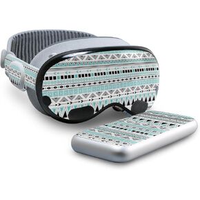 Skin Compatible with Apple Vision Pro - Turquoise Tribal - Premium 3M Vinyl Protective Wrap Decal Cover - Easy to Apply | Crafted in The USA by MightySkins
