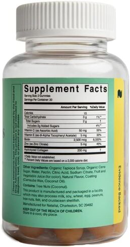 NATALIST Biotin Plus 2,500 mcg Hair & Skin Health Support Supplement Biotin Gummy Vitamins with Collagen Zinc & Antioxidants for Women - 60 Gummies in Saudi Arabia