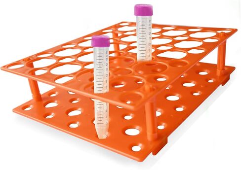 رف أنبوب اختبار المعمل، حامل أنبوب الطرد المركزي القابل للفصل لـ 10 مل، 15 مل، 50 مل، حامل بلاستيكي برتقالي قابل للفصل، 50 بئرًا in Kuwait