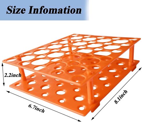 رف أنبوب اختبار المعمل، حامل أنبوب الطرد المركزي القابل للفصل لـ 10 مل، 15 مل، 50 مل، حامل بلاستيكي برتقالي قابل للفصل، 50 بئرًا in Kuwait
