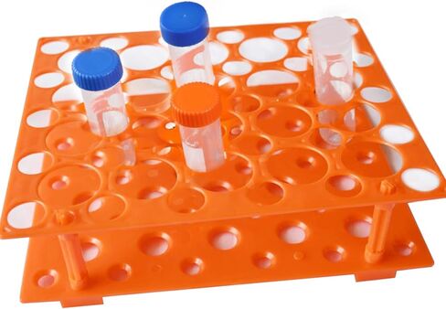 رف أنبوب اختبار المعمل، حامل أنبوب الطرد المركزي القابل للفصل لـ 10 مل، 15 مل، 50 مل، حامل بلاستيكي برتقالي قابل للفصل، 50 بئرًا in Kuwait