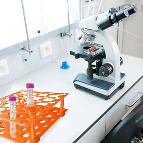 رف أنبوب اختبار المعمل، حامل أنبوب الطرد المركزي القابل للفصل لـ 10 مل، 15 مل، 50 مل، حامل بلاستيكي برتقالي قابل للفصل، 50 بئرًا in Kuwait