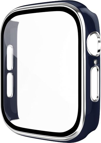 [2 Pack] Hard PC Case with Tempered Glass Screen Protector Compatible with Apple Watch Series 6 SE Series 5 Series 4 40mm, Black in Saudi Arabia