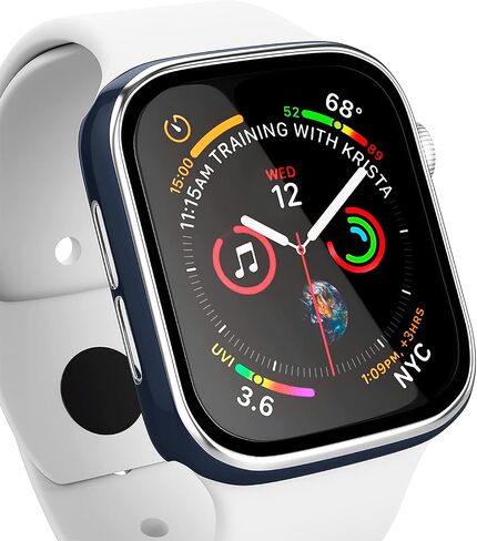 [2 Pack] Hard PC Case with Tempered Glass Screen Protector Compatible with Apple Watch Series 6 SE Series 5 Series 4 40mm, Black in Saudi Arabia