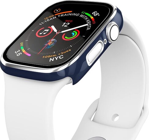 [2 Pack] Hard PC Case with Tempered Glass Screen Protector Compatible with Apple Watch Series 6 SE Series 5 Series 4 40mm, Black in Saudi Arabia