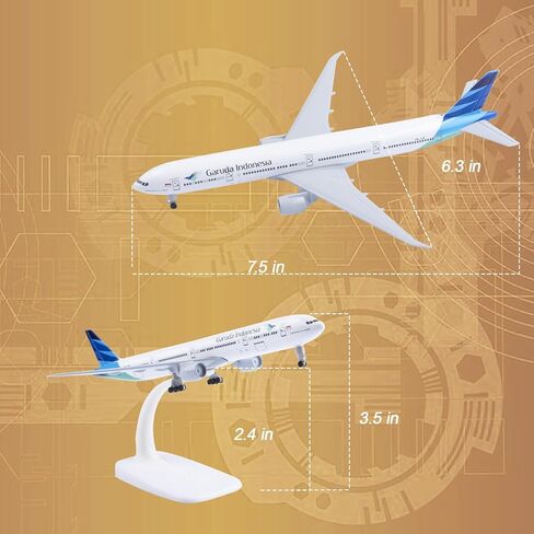 طائرة نموذجية بمقياس 1:300 طائرة نموذجية إندونيسيا 777 طائرة نموذجية مصنوعة من سبائك معدنية طائرات مصبوبة للهدايا والتحصيل in Kuwait