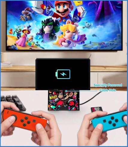 Oqplog Switch Stand for Nintendo Switch/OLED Cute Holder for Boys Kids Girls Teens Cartoon Kawaii Anime Design Portable Foldable Compact Angle Adjustable Gaming PlayStand Accessories,Black in Saudi Arabia