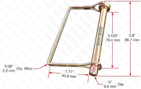 #00846, Double Wire Lock Pin, Hitch Pins 1/4" Dia. x 2 1/2" Long, Round, Tabbed, PTO Pins, Quick-Release, Can Replace a Clevis and Cotter Pin, 3 pcs. in Saudi Arabia