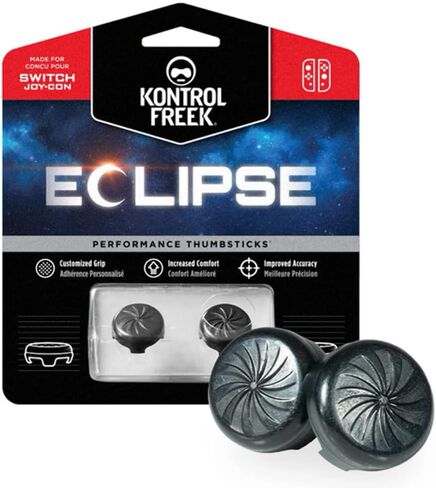 KontrolFreek Eclipse لجهاز Nintendo Switch Joy-Con وSwitch Lite | 2 عصا التحكم للأداء | 2 محدب منخفض الارتفاع | أسود in Kuwait