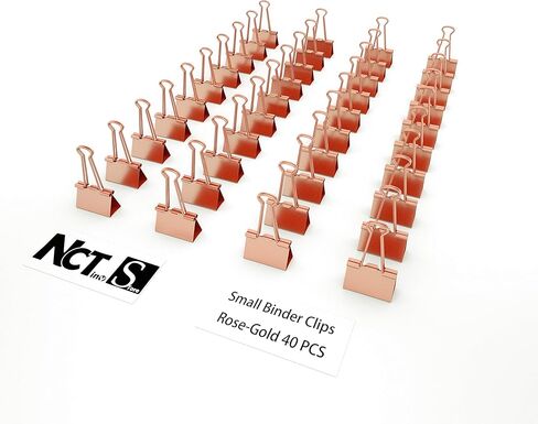 Binder Clips Mini Metal Clamp Rose Gold ((Mini) 0.6 inch / 15 mm, 40 PCS) in Kuwait