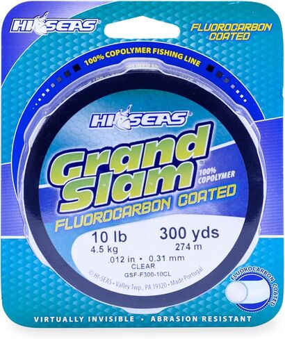 خط صيد السمك المطلي بالفلوروكربون من HI-SEAS - 100% بوليمر مشترك، قوي للغاية، شفاف وطحلب أخضر، اختبار 4 رطل - 20 رطل، سهل الصب، قوة عقدة عالية، خط قائد الفلوروكربون المقاوم للتآكل in Kuwait