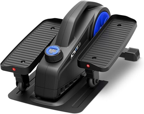 SereneLife Elliptical Under Desk Exercise Equipment - Compact Ergonomic Seated Under Desk Exercise Elliptical Machine Mini Exerciser w/ 8 Resistance Level, LCD Monitor - Resistance Band SLEPL9 in Saudi Arabia