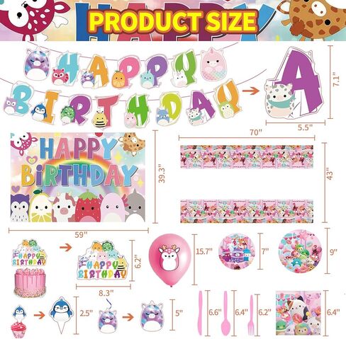 Birthday Party Supplies, Party Decorations Include Happy Birthday Banner, Backdrop, Tablecloth, Cake Toppers, Cupcake Toppers, Latex Balloons, Hanging Swirls, Knives, Spoons, Napkins ,Plates, Balloons in Saudi Arabia