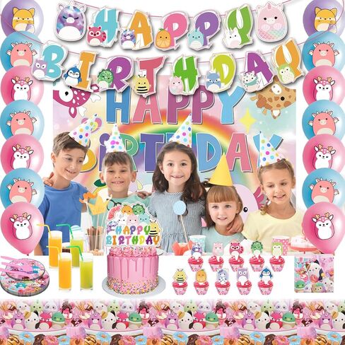 Birthday Party Supplies, Party Decorations Include Happy Birthday Banner, Backdrop, Tablecloth, Cake Toppers, Cupcake Toppers, Latex Balloons, Hanging Swirls, Knives, Spoons, Napkins ,Plates, Balloons in Saudi Arabia