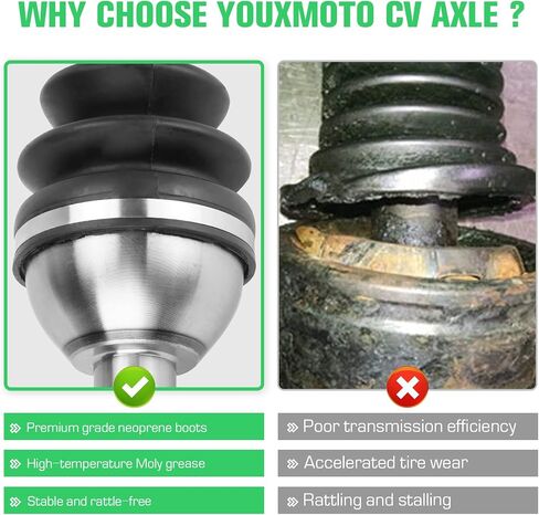 Youxmoto CV Axle Rear Left Right for Can-Am Commander 1000 XT LTD/Max 1000 XT-P/ 800R DPS 2011 2012 2013 2014 2015, Wide Articulation Angles CV Axles, 705500960, 705501456, 705501481 in Saudi Arabia