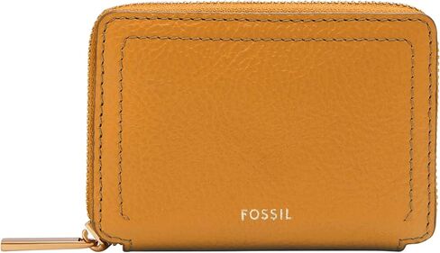 محفظة نسائية من Fossil Logan LiteHide™ مصنوعة من الجلد بتقنية RFID مع سحاب حول حافظة البطاقات، باللون البرتقالي (الموديل: SL10045763) in Saudi Arabia