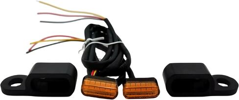 إشارات الانعطاف العالمية للدراجات النارية LED أضواء صغيرة متوافقة مع هارلي هوندا كاواساكي سوزوكي تريومف ياماها (أسود مع ضوء دخان (1155A)) in Saudi Arabia